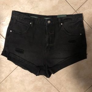 COPY - BLACK RIPPED DENIM JEAN SHORTS